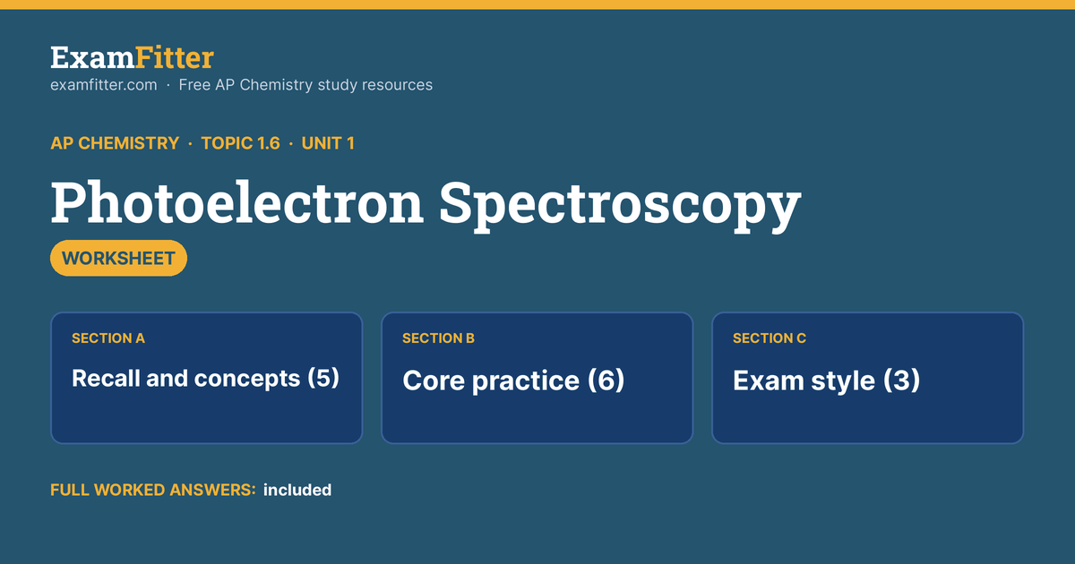 Topic 1.6: Photoelectron Spectroscopy Worksheet